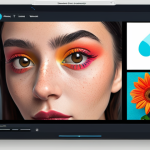 ** "A digital artist creating vibrant visuals on Canva, showcasing accessibility and ease of use. Bright colors, modern design, user-friendly interface."

**