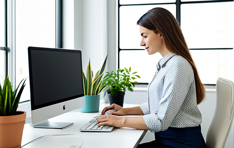 Eco-Friendly Tech User**
"A professional graphic designer working on a desktop computer in a bright, modern, eco-friendly office. She is wearing a modest, professional blouse and trousers, fully clothed, appropriate attire. The office features plants, natural light, and energy-efficient equipment. The scene emphasizes sustainability and responsible digital habits. Safe for work, perfect anatomy, natural proportions, professional photography, high quality, clean and organized."
**